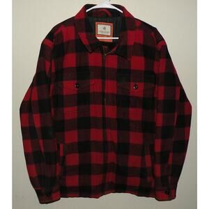 Legendary Whitetails Men’s XL Wool Blend Hunting Jacket Red/Black Buffalo Plaid